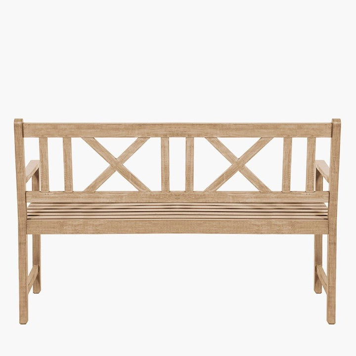 Cambridge Light Teak Outdoor 3 Seater Acacia Wood Bench5 - Duck Barn Interiors
