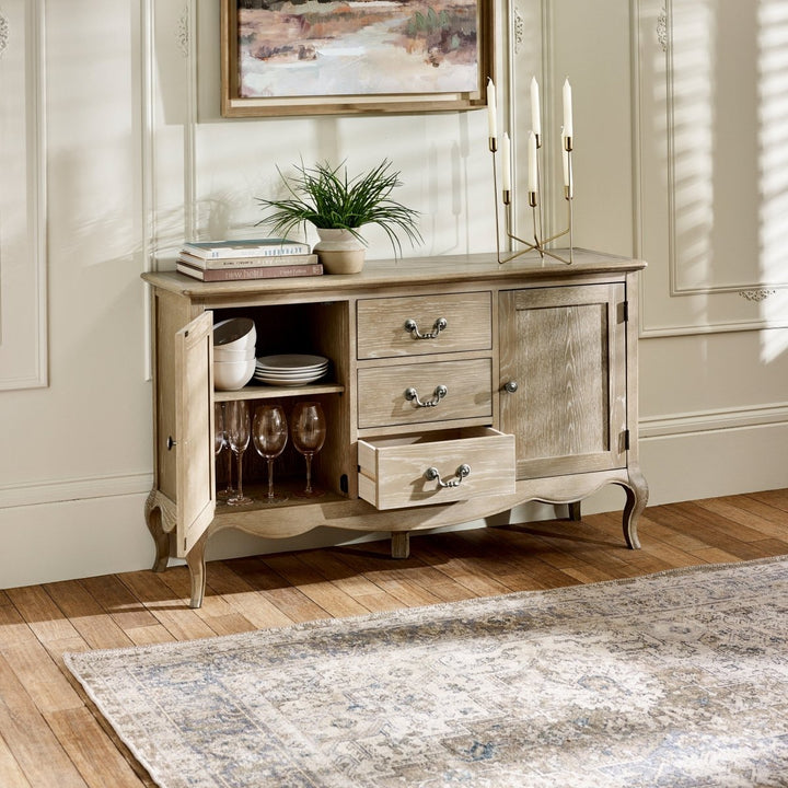 Camille 2 Door 3 Drawer Sideboard - Limed Oak2 - Duck Barn Interiors