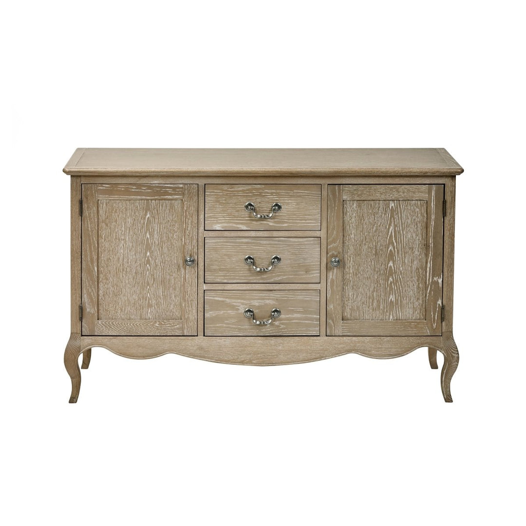 Camille 2 Door 3 Drawer Sideboard - Limed Oak4 - Duck Barn Interiors