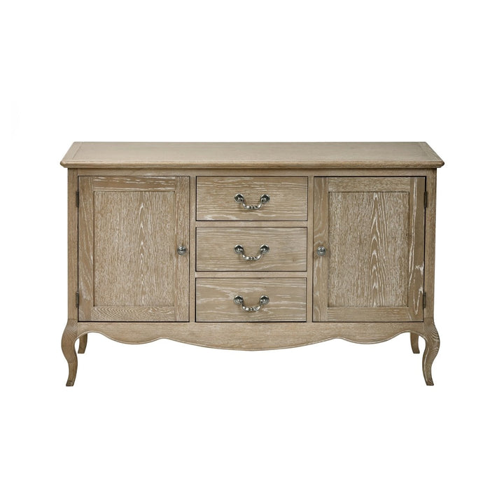 Camille 2 Door 3 Drawer Sideboard - Limed Oak4 - Duck Barn Interiors