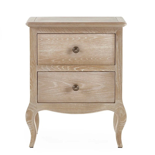 Camille 2 Drawer Bedside Table - Limed Oak
