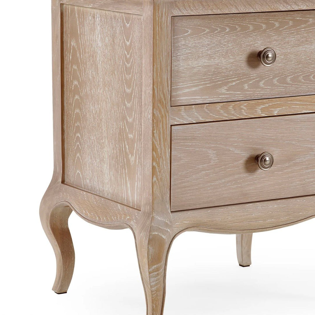 Camille 2 Drawer Bedside Table - Limed Oak5 - Duck Barn Interiors
