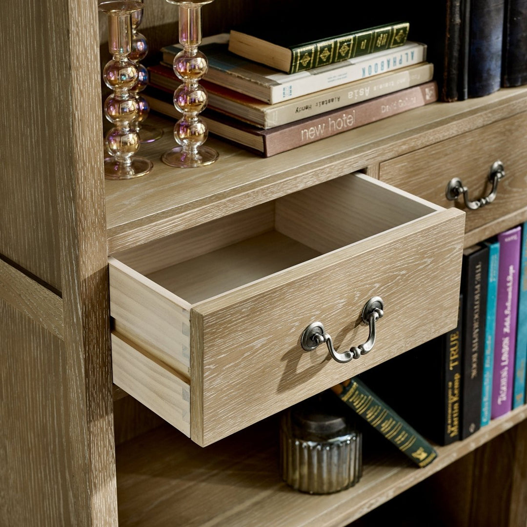 Camille 2 Drawer Bookcase - Limed Oak3 - Duck Barn Interiors