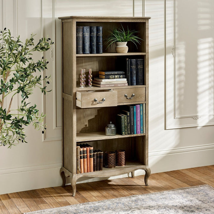 Camille 2 Drawer Bookcase - Limed Oak2 - Duck Barn Interiors