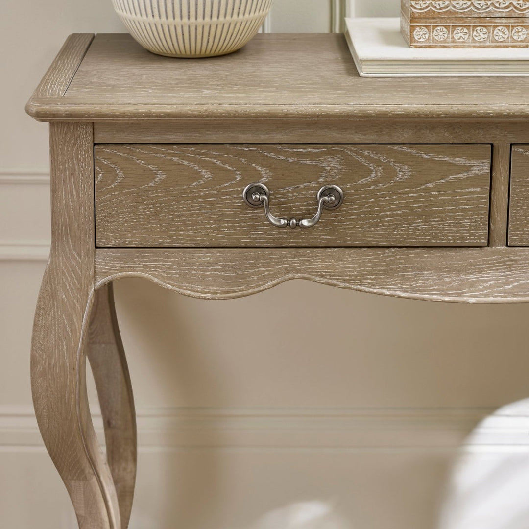Camille 2 Drawer Console Table - Limed Oak6 - Duck Barn Interiors