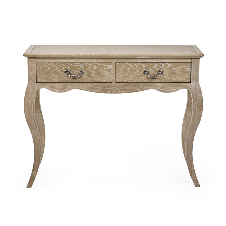 Camille 2 Drawer Console Table - Limed Oak5 - Duck Barn Interiors