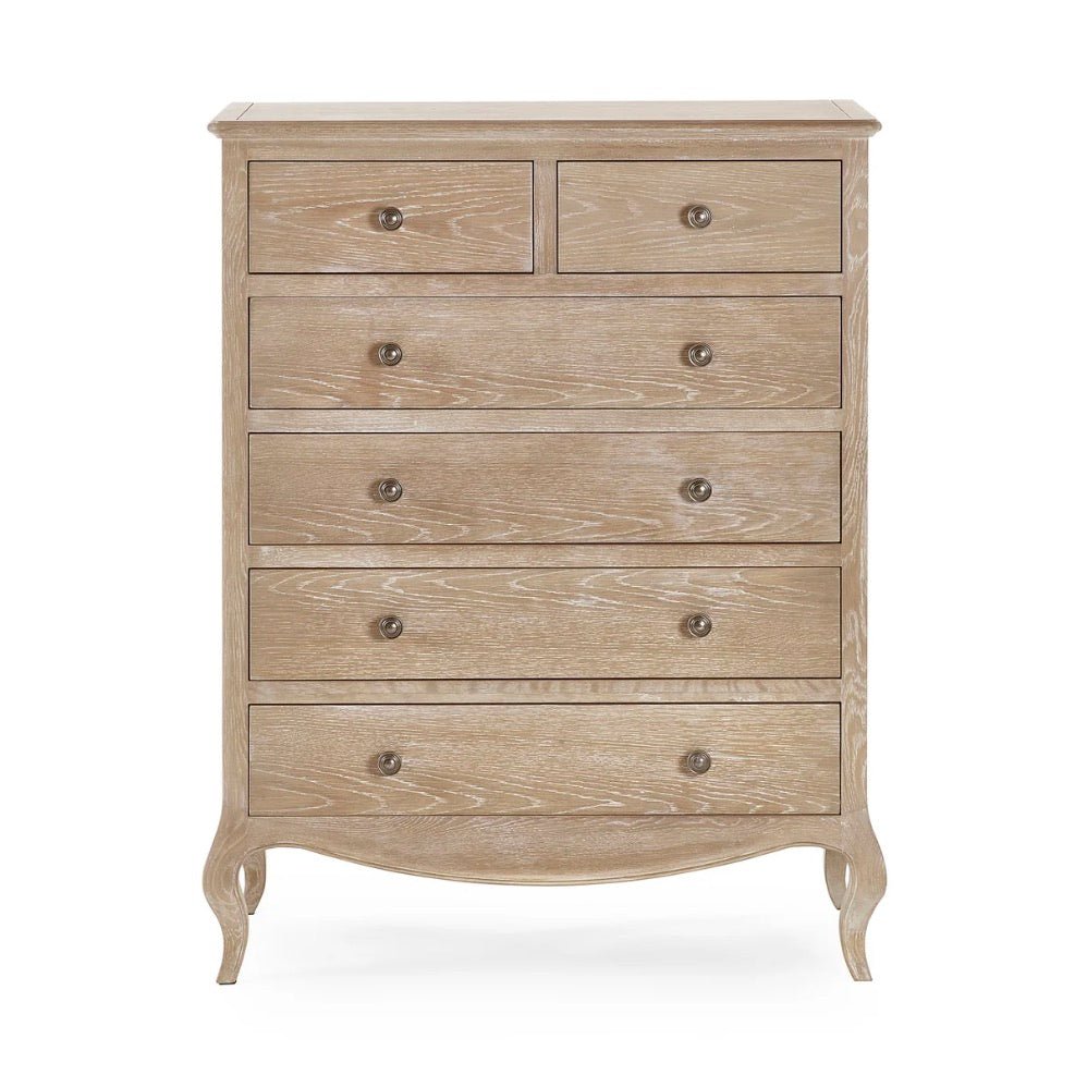 Camille 6 Drawer Chest - Limed Oak1 - Duck Barn Interiors