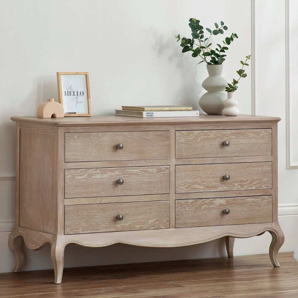 Camille 6 Drawer Wide Chest - Limed Oak2 - Duck Barn Interiors