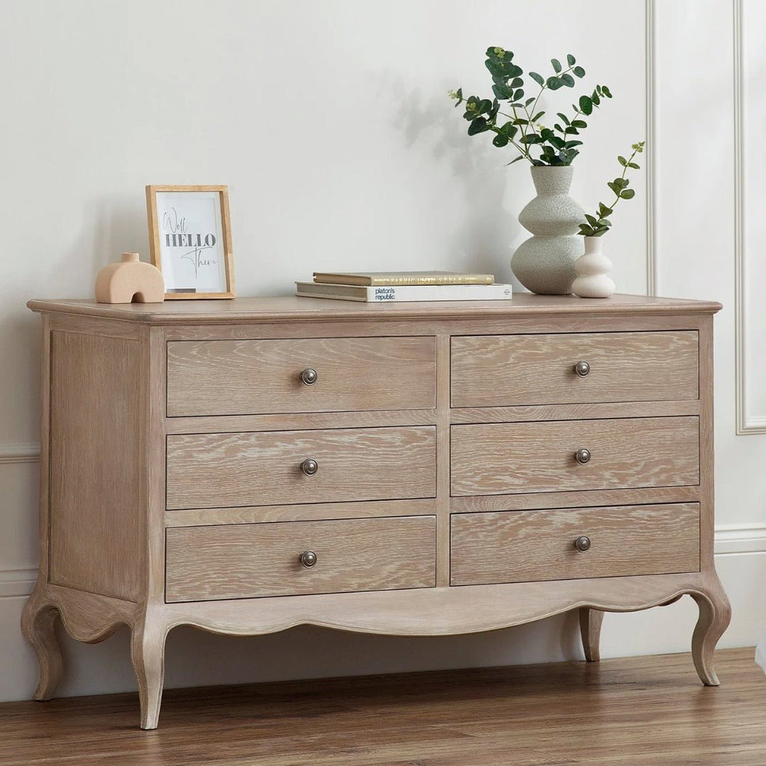 Camille 6 Drawer Wide Chest - Limed Oak2 - Duck Barn Interiors