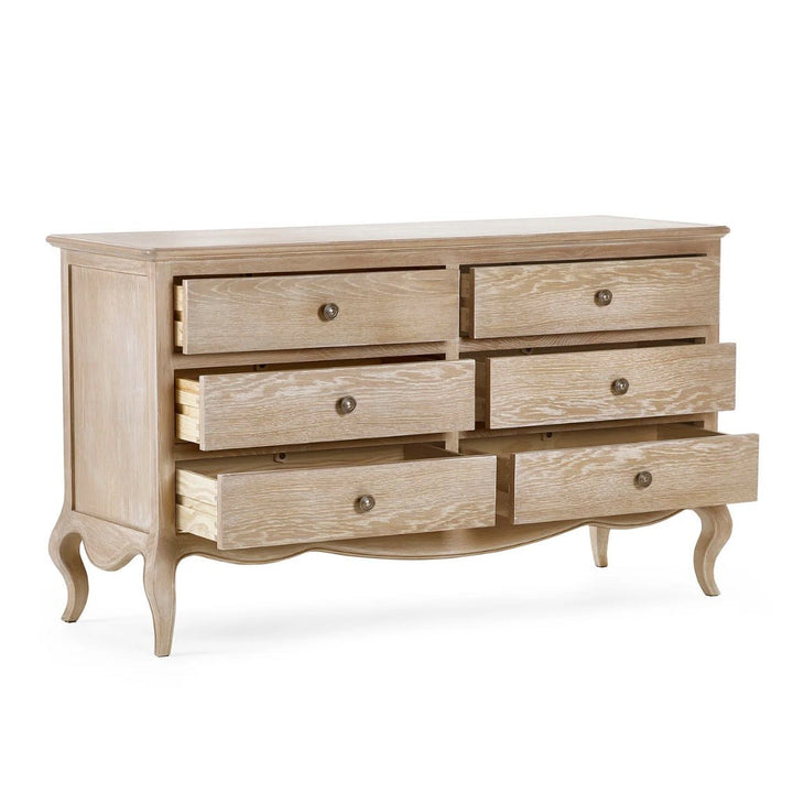 Camille 6 Drawer Wide Chest - Limed Oak3 - Duck Barn Interiors