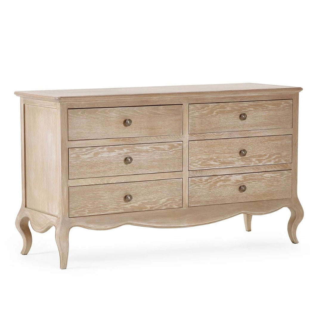 Camille 6 Drawer Wide Chest - Limed Oak4 - Duck Barn Interiors