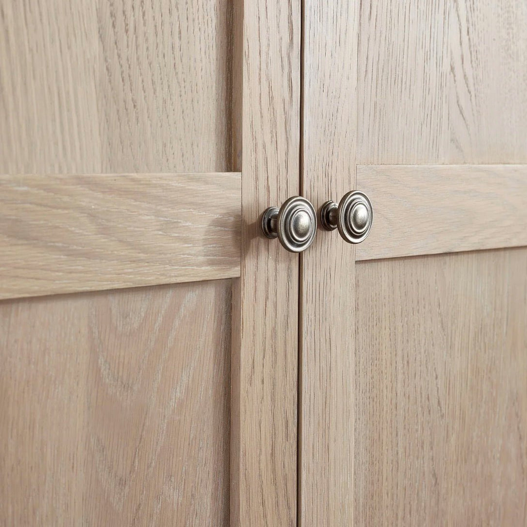 Camille Double Wardrobe with Low Drawer - Limed Oak5 - Duck Barn Interiors