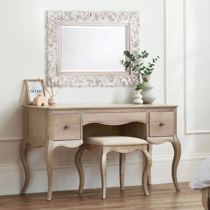 Camille Dressing Table & Stool - Limed Oak2 - Duck Barn Interiors