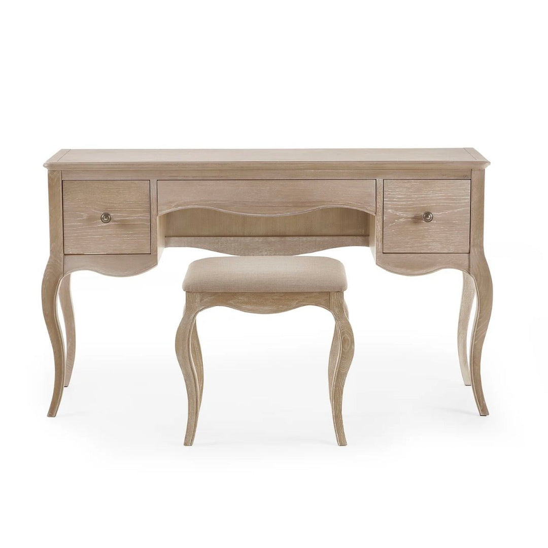 Camille Dressing Table & Stool - Limed Oak1 - Duck Barn Interiors