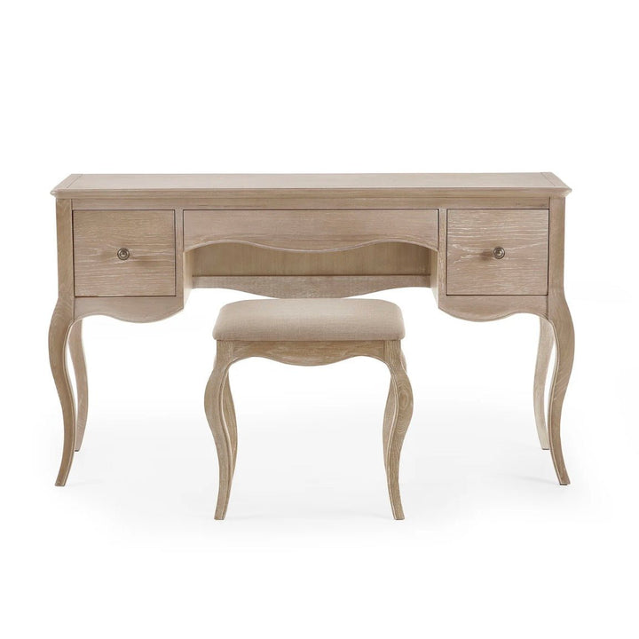 Camille Dressing Table & Stool - Limed Oak1 - Duck Barn Interiors