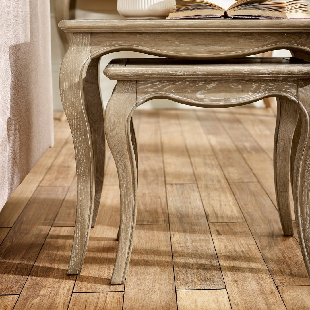 Camille Nest of 2 Tables - Limed Oak4 - Duck Barn Interiors