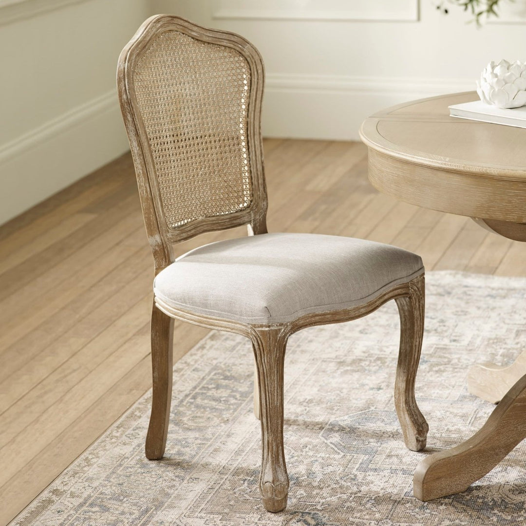 Camille Rattan Dining Chairs - Limed Oak & Oatmeal (Pair)1 - Duck Barn Interiors
