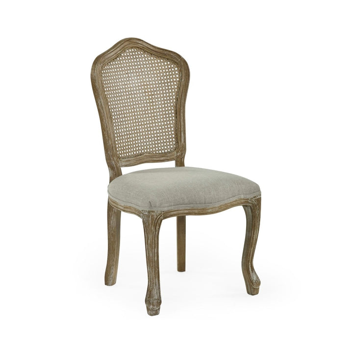Camille Rattan Dining Chairs - Limed Oak &amp; Oatmeal (Pair)4 - Duck Barn Interiors