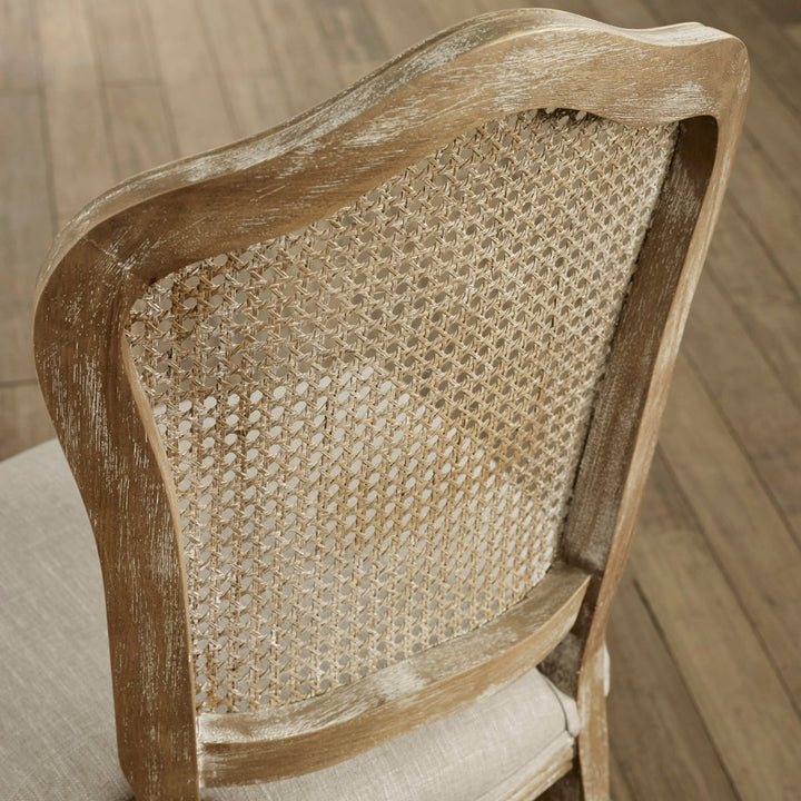 Camille Rattan Dining Chairs - Limed Oak &amp; Oatmeal (Pair)7 - Duck Barn Interiors