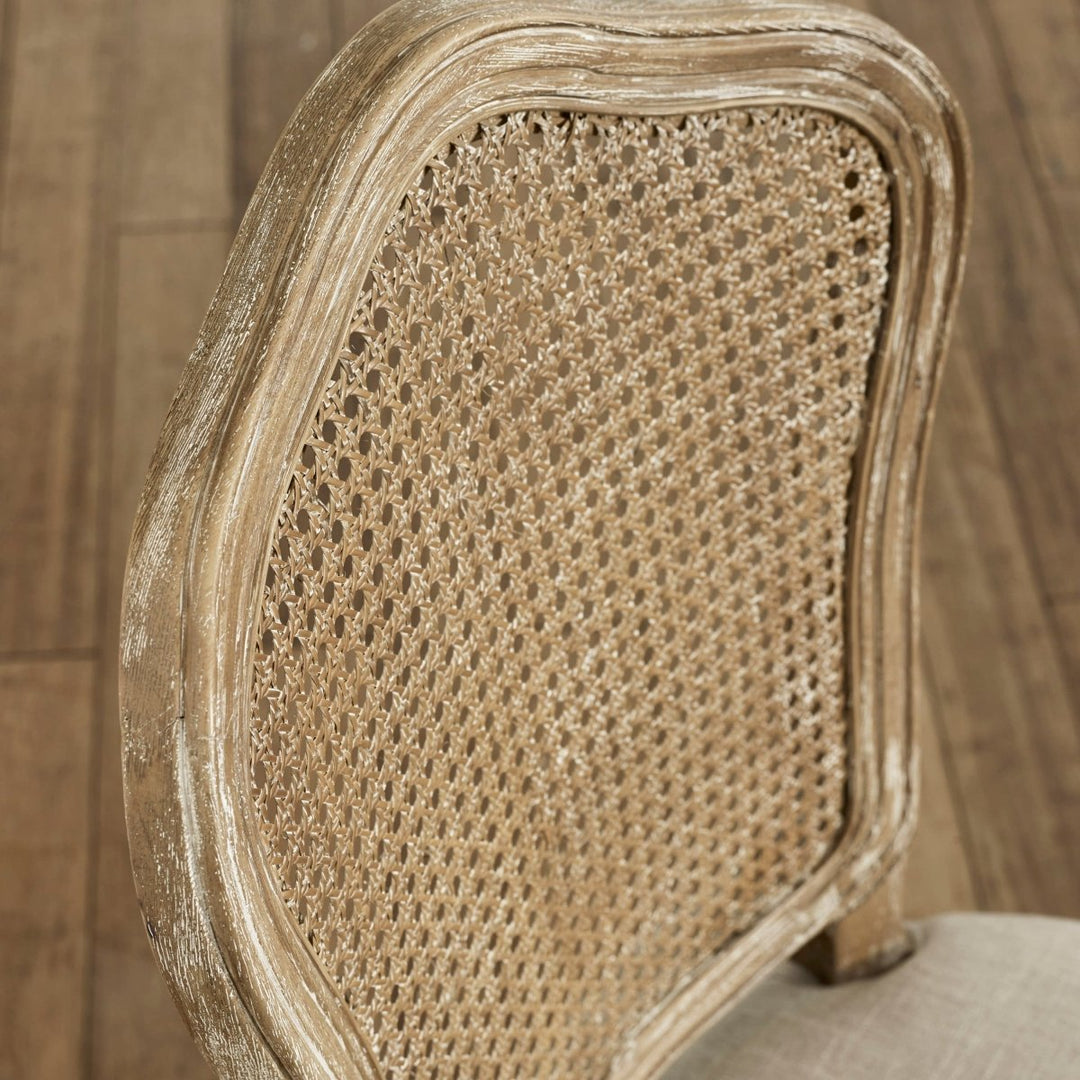 Camille Rattan Dining Chairs - Limed Oak &amp; Oatmeal (Pair)6 - Duck Barn Interiors