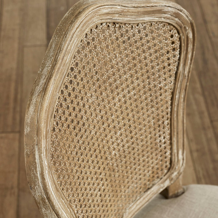 Camille Rattan Dining Chairs - Limed Oak &amp; Oatmeal (Pair)6 - Duck Barn Interiors
