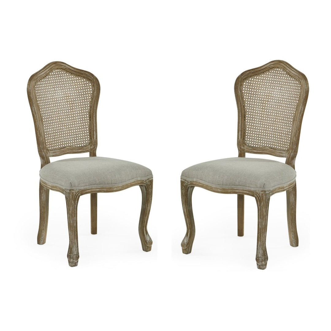 Camille Rattan Dining Chairs - Limed Oak &amp; Oatmeal (Pair)3 - Duck Barn Interiors