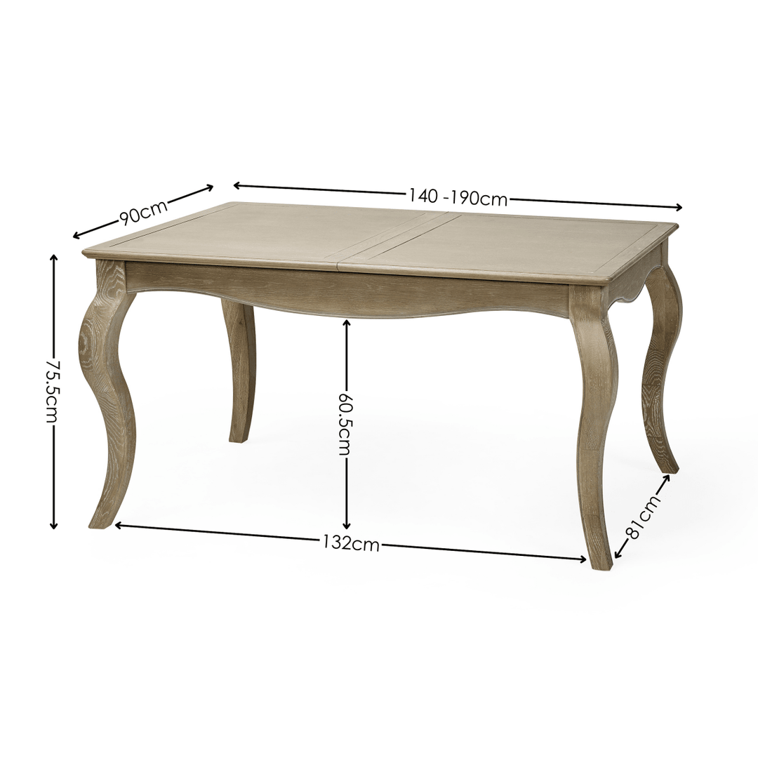 Camille Rectangular Extending Dining Table - Limed Oak8 - Duck Barn Interiors