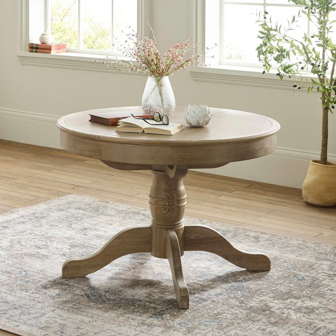 Camille Round Extending Dining Table - Limed Oak1 - Duck Barn Interiors