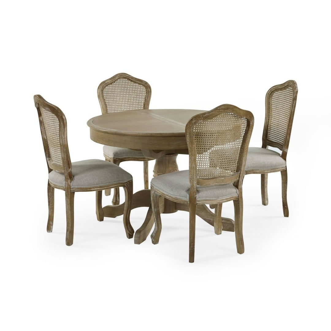 Camille Round Extending Dining Table - Limed Oak18 - Duck Barn Interiors