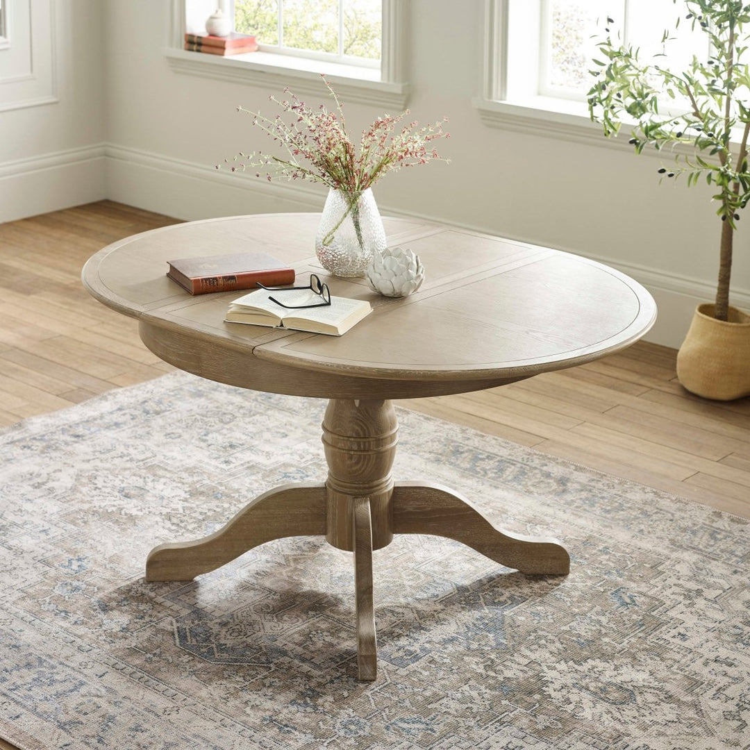 Camille Round Extending Dining Table - Limed Oak2 - Duck Barn Interiors