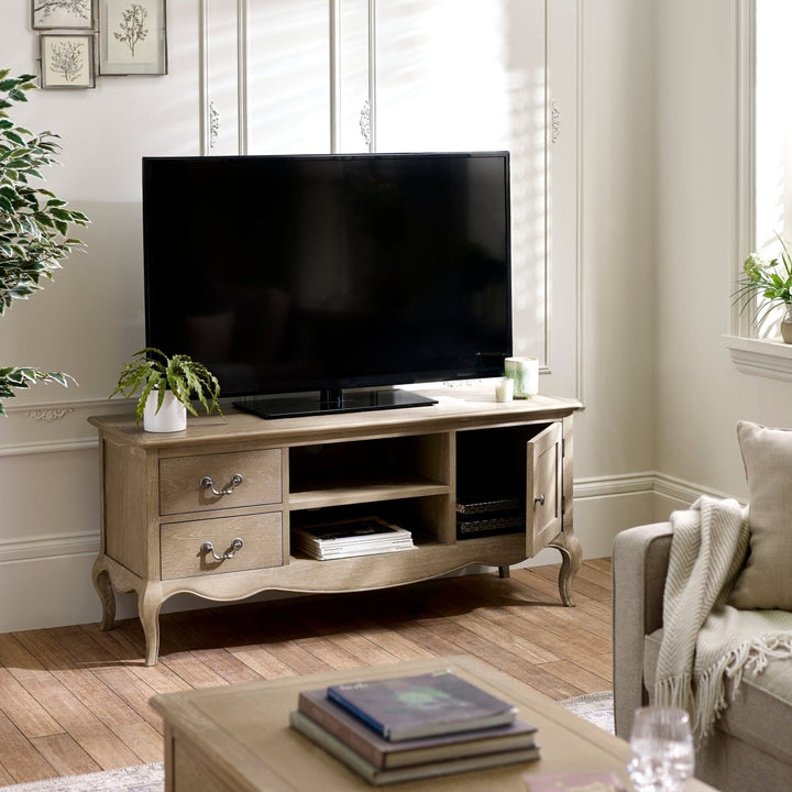 Camille TV Unit - Limed Oak2 - Duck Barn Interiors
