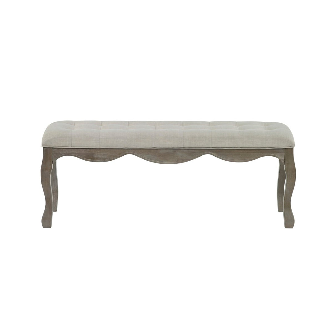 Camille Upholstered Bench - Limed Oak &amp; Oatmeal6 - Duck Barn Interiors