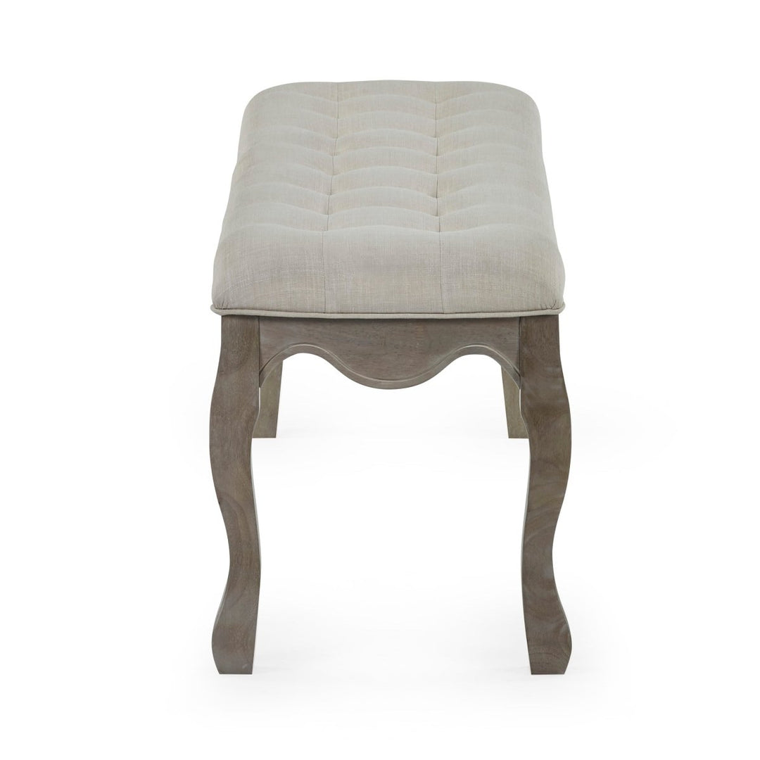 Camille Upholstered Bench - Limed Oak &amp; Oatmeal7 - Duck Barn Interiors