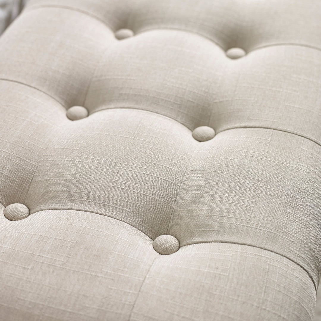Camille Upholstered Bench - Limed Oak &amp; Oatmeal3 - Duck Barn Interiors
