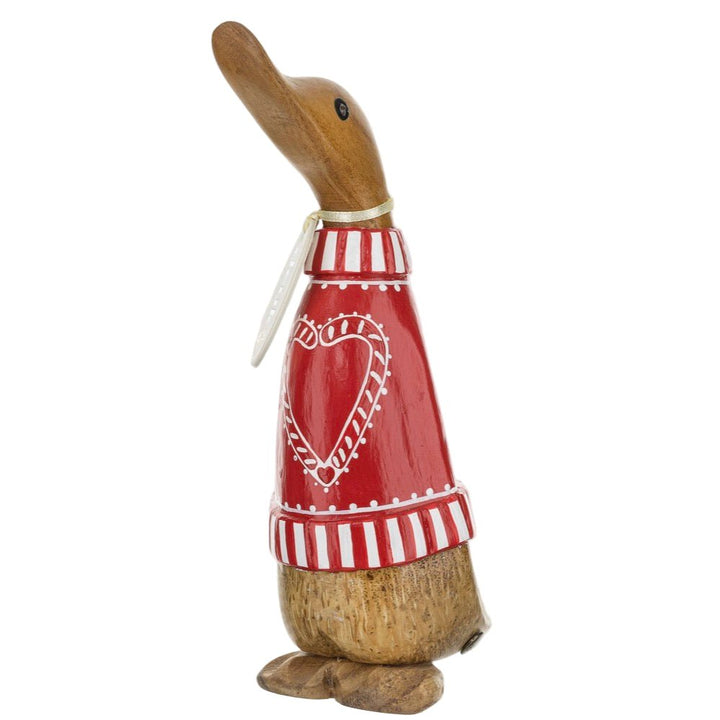Candy Cane Duckling in Red Jumper1 - Duck Barn Interiors