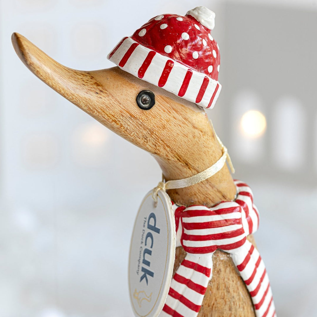 Candy Cane Duckling in Red & White Scarf8 - Duck Barn Interiors