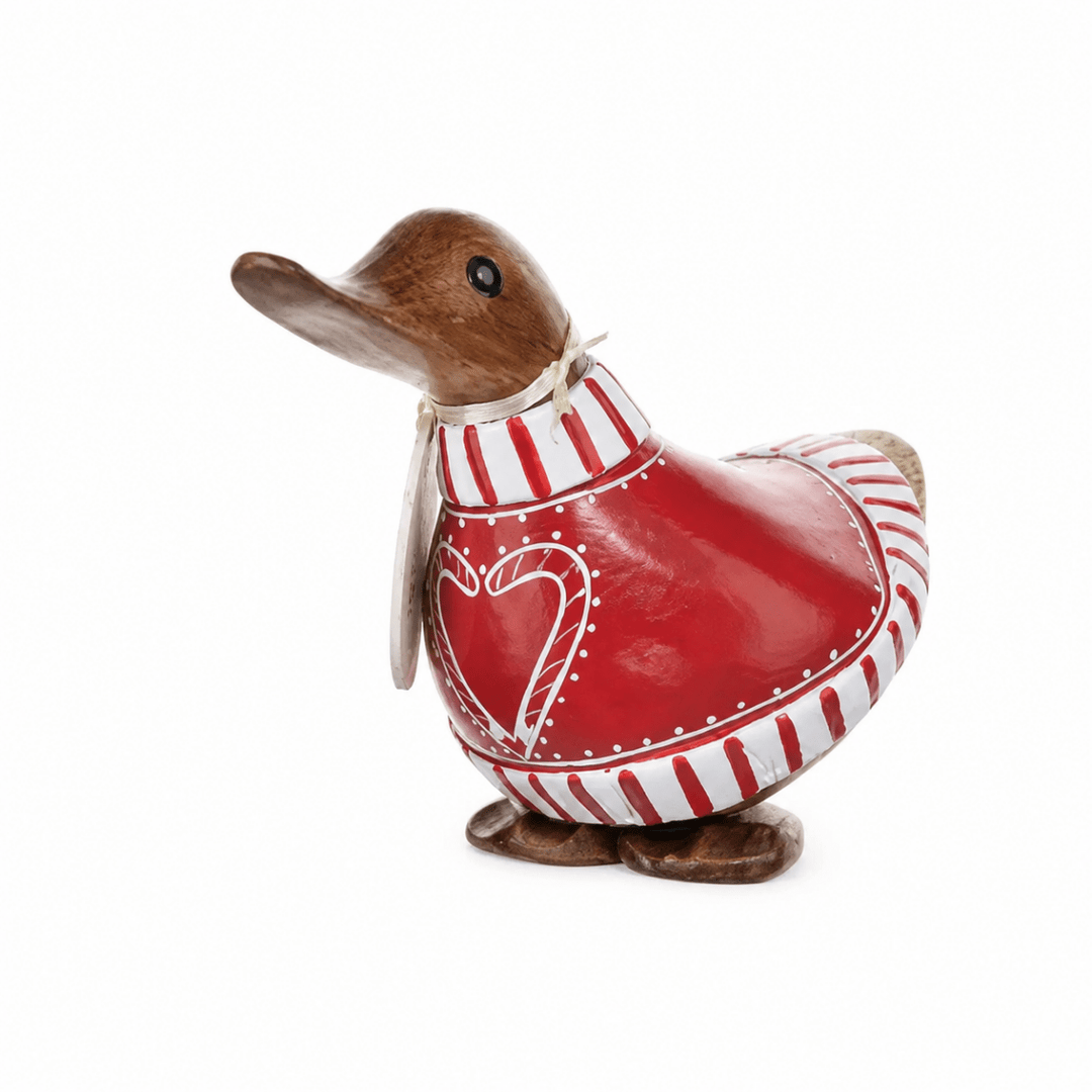 Candy Cane Ducky - Red Jumper2 - Duck Barn Interiors