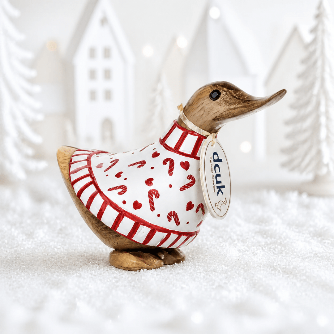 Candy Cane Ducky - White Jumper1 - Duck Barn Interiors