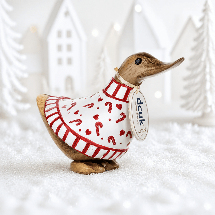 Candy Cane Ducky - White Jumper1 - Duck Barn Interiors