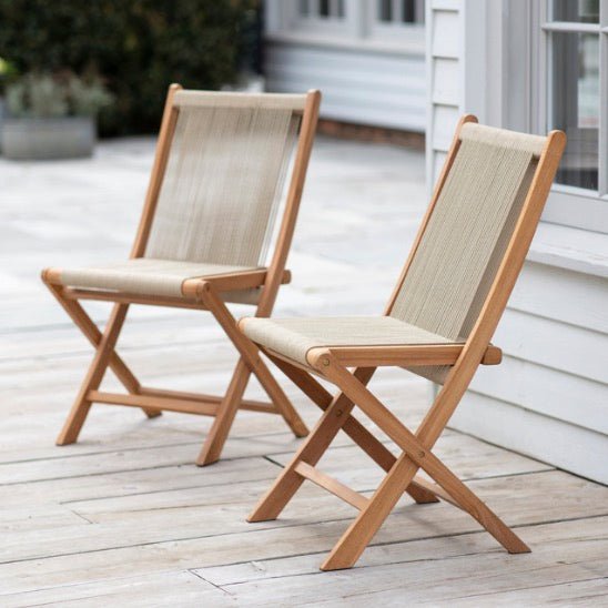 Carrick Foldable Garden Chairs - Set of 2 - Duck Barn Interiors