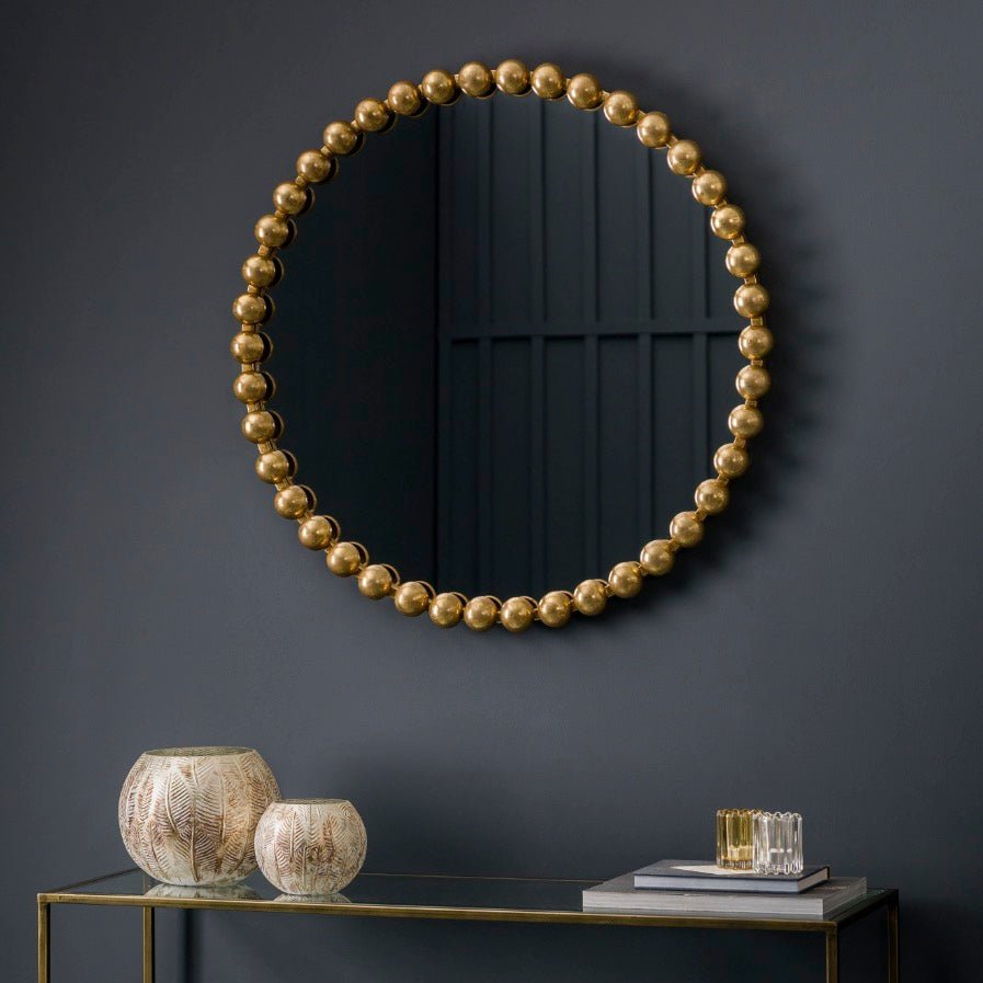 Ceretti Round Mirror - Gold2 - Duck Barn Interiors