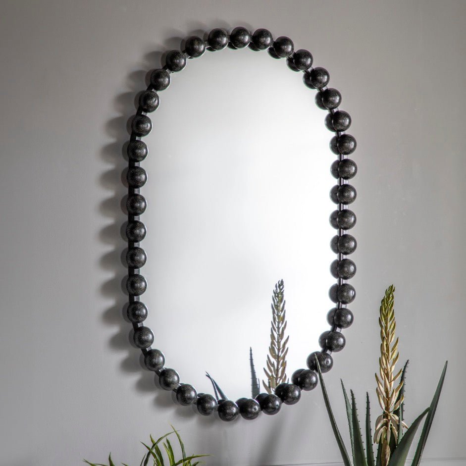 Ceretti Rounded Rectangular Mirror - Black2 - Duck Barn Interiors