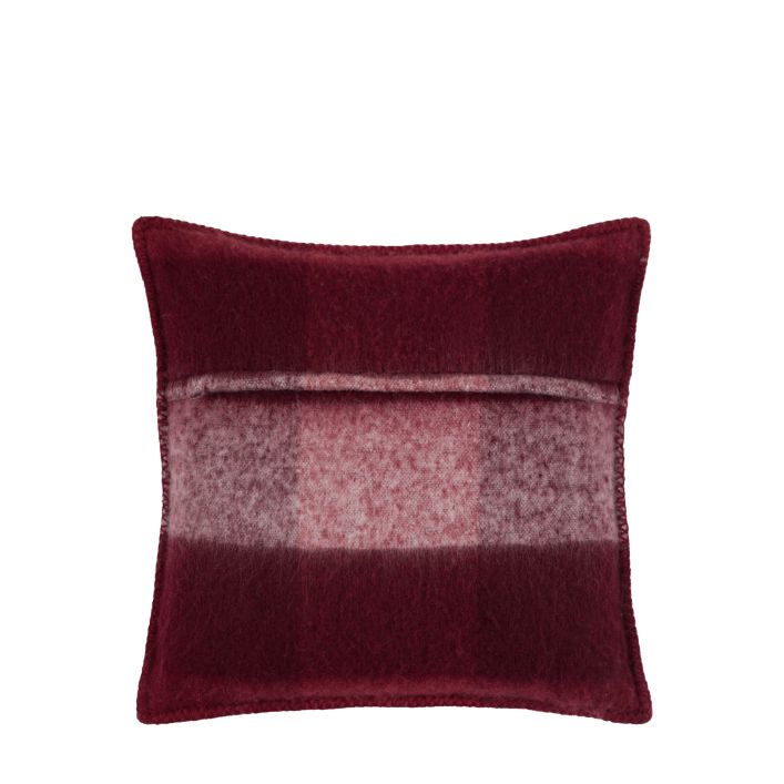 Check Faux Mohair Cushion - Merlot5 - Duck Barn Interiors