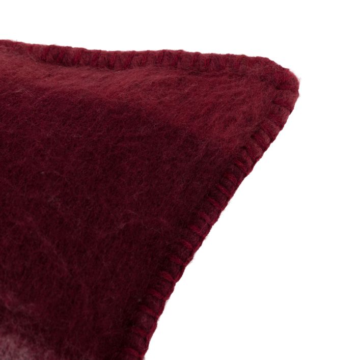 Check Faux Mohair Cushion - Merlot7 - Duck Barn Interiors