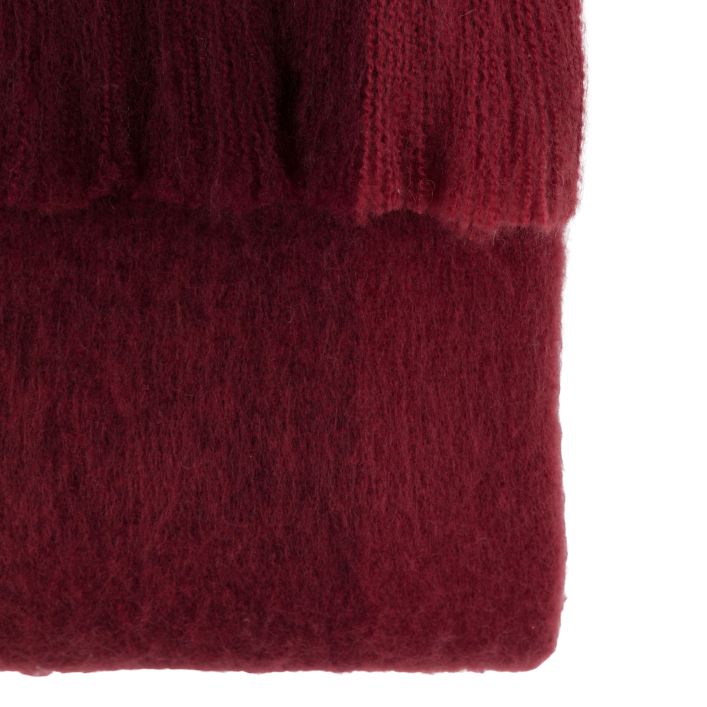 Check Faux Mohair Throw - Merlot5 - Duck Barn Interiors