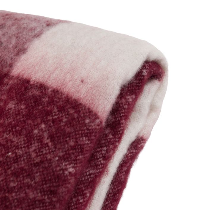 Check Faux Mohair Throw - Merlot6 - Duck Barn Interiors