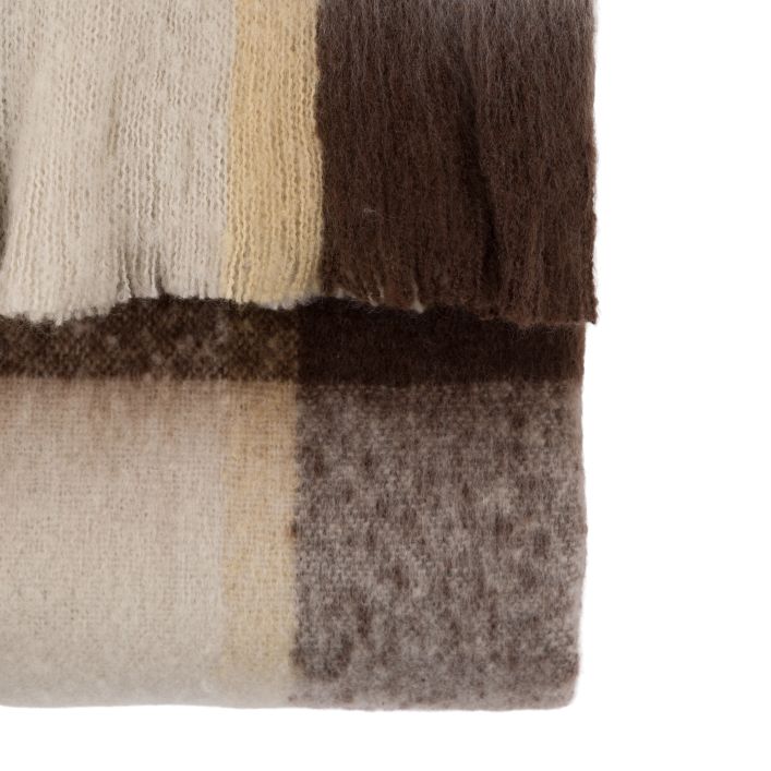 Check Faux Mohair Throw - Olive5 - Duck Barn Interiors
