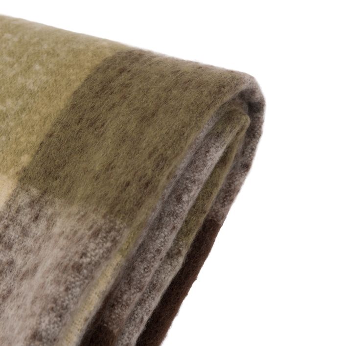 Check Faux Mohair Throw - Olive6 - Duck Barn Interiors