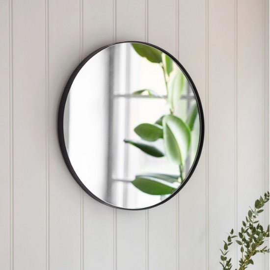 Compact Cherington round wall mirror