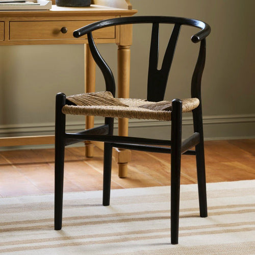 Chilthorne Wishbone Dining Chairs - Black (Set of 2)
